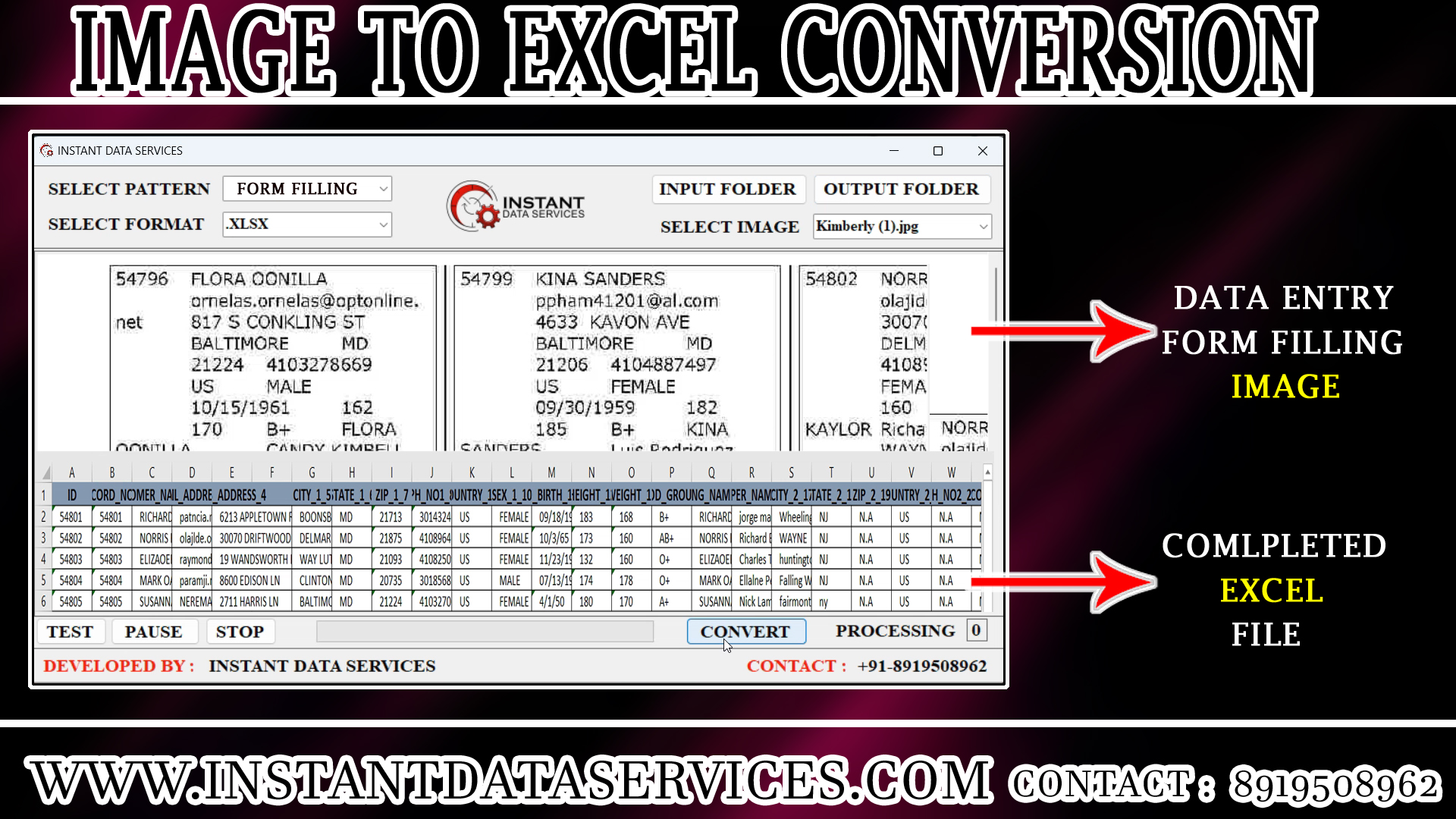image to excel conversion