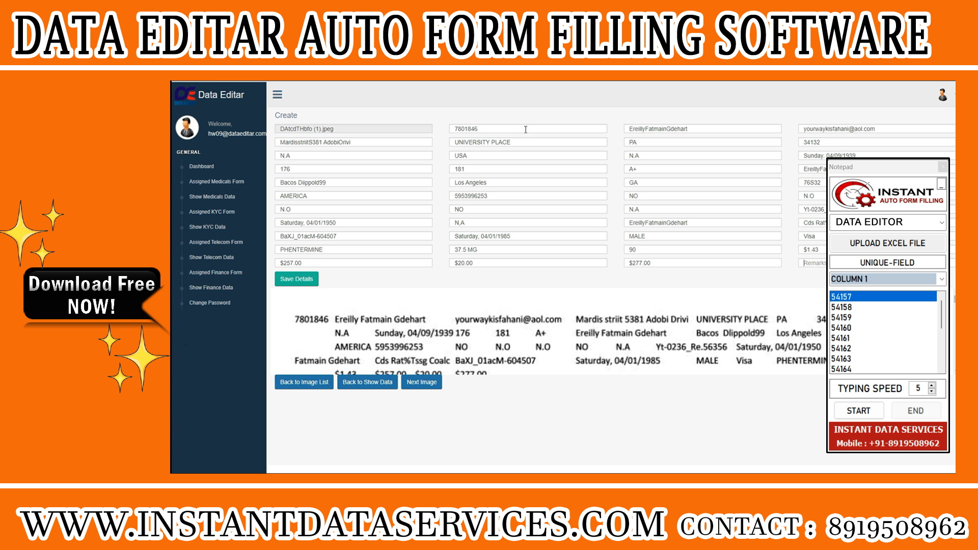 covid form filling auto typing tool
