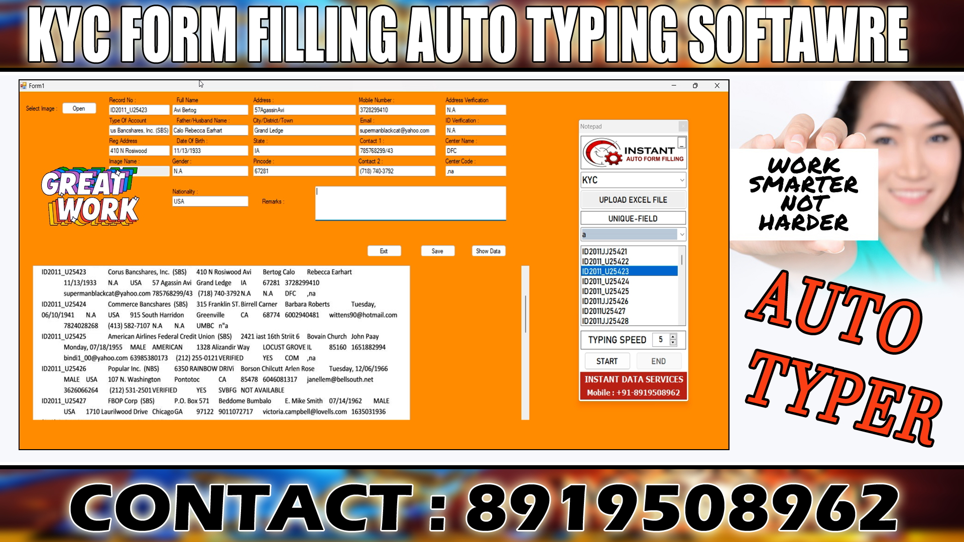 Kyc Form Filling Auto typing Software