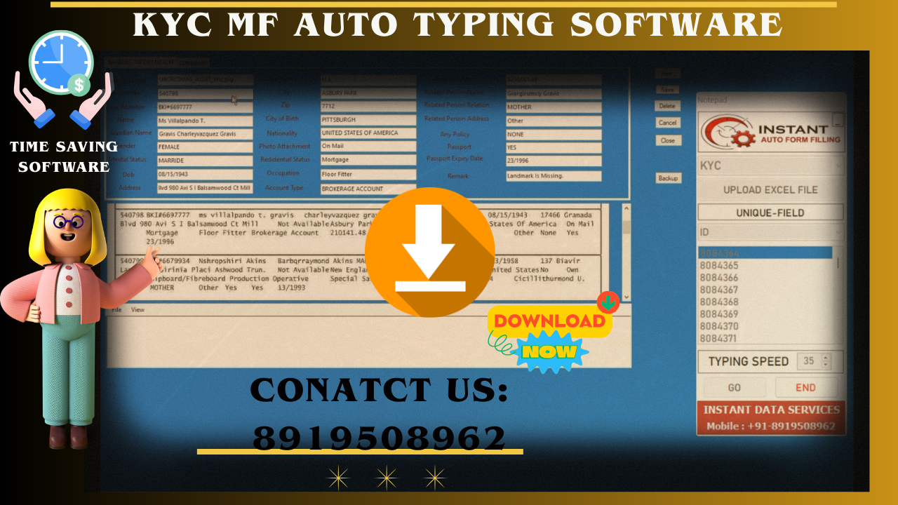 how to download and use kyc mutual funds form filling auto typing software