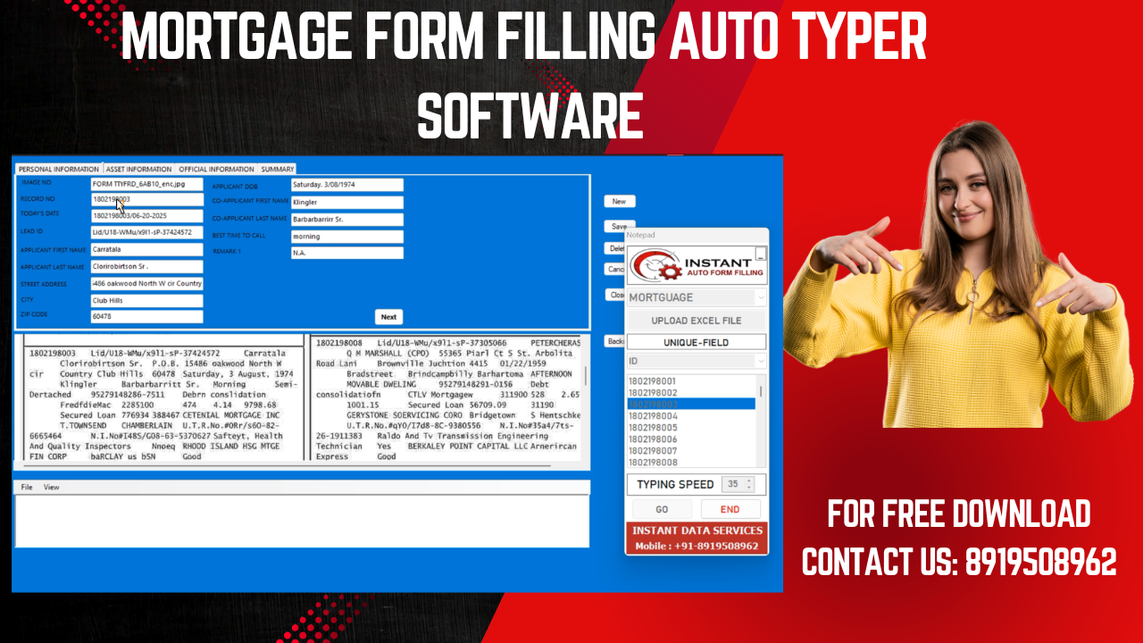 mortgage form filling auto typer software 100% accurate & non detectable
